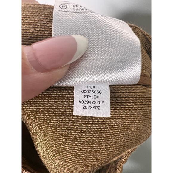 Vince Cotton Blend Pintuck High-Waisted Tailored Shorts Amber Wave Women's US 4 - Picture 10 of 10